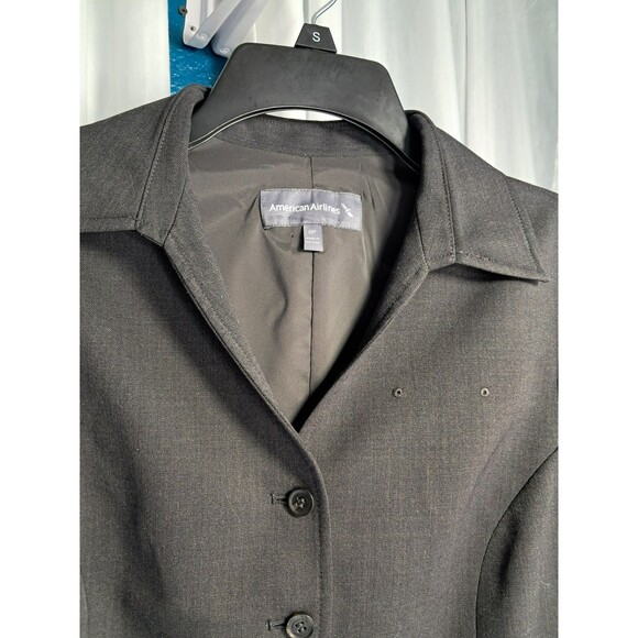 NWT American Airlines Womens 6R Short Sleeve Blazer Charcoal Attendant Uniform - Picture 6 of 10